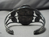 Early 1900's Vintage Native American Navajo Sterling Silver Petrified Wood Bracelet Old-Nativo Arts