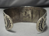 Early 1900's Vintage Native American Navajo Sterling Silver Thunderbird Bracelet Old-Nativo Arts