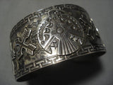 Early 1900's Vintage Native American Navajo Sterling Silver Thunderbird Bracelet Old-Nativo Arts