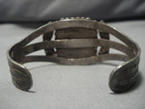 Early 1900's Vintage Navajo Agate Sterling Silver Bracelet Native American Old-Nativo Arts