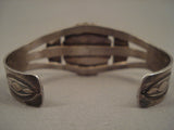 Early 1900's Vintage Navajo Black Agate Native American Jewelry Silver Sun Bracelet Old-Nativo Arts