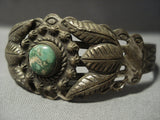 Early 1900's Vintage Navajo Cerrillos Turquoise Native American Jewelry Silver Bracelet-Nativo Arts