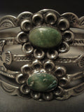Early 1900's Vintage Navajo Cerrillos Turquoise Native American Jewelry Silver Bracelet-Nativo Arts