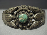Early 1900's Vintage Navajo Cerrillos Turquoise Native American Jewelry Silver Bracelet-Nativo Arts