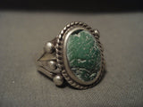 Early 1900's Vintage Navajo Cerrillos Turquoise Native American Jewelry Silver Ring-Nativo Arts