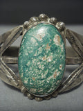 Early 1900's Vintage Navajo Cerrillos Turquoise Setrling Native American Jewelry Silver Bracelet-Nativo Arts