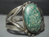 Early 1900's Vintage Navajo Cerrillos Turquoise Setrling Native American Jewelry Silver Bracelet-Nativo Arts