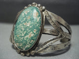 Early 1900's Vintage Navajo Cerrillos Turquoise Setrling Native American Jewelry Silver Bracelet-Nativo Arts