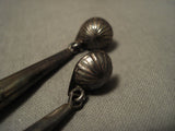 Early 1900's Vintage Navajo Dangling Native American Jewelry Silver Earrings-Nativo Arts