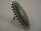 Early 1900's Vintage Navajo Green Turquoise Native American Jewelry Silver Ring Old-Nativo Arts