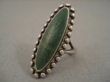 Early 1900's Vintage Navajo Green Turquoise Native American Jewelry Silver Ring Old-Nativo Arts
