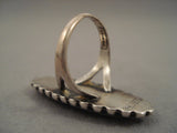 Early 1900's Vintage Navajo Green Turquoise Native American Jewelry Silver Ring Old-Nativo Arts