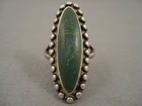 Early 1900's Vintage Navajo Green Turquoise Native American Jewelry Silver Ring Old-Nativo Arts