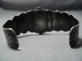 Early 1900's Vintage Navajo Green Turquoise Sterling Native American Jewelry Silver Bracelet Old-Nativo Arts
