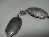 Early 1900's Vintage Navajo Hand Wrought Native American Jewelry Silver Concho Necklace-Nativo Arts