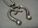 Early 1900's Vintage Navajo Ingot Naja Native American Jewelry Silver Necklace Old Jewelry-Nativo Arts