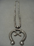 Early 1900's Vintage Navajo Ingot Naja Native American Jewelry Silver Necklace Old Jewelry-Nativo Arts