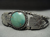 Early 1900's Vintage Navajo Native American Jewelry jewelry Cerrillos/royston Turquoise Woiled Bracelet-Nativo Arts