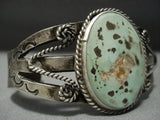 Early 1900's Vintage Navajo Native American Jewelry jewelry Ingot Green Turquoise Bracelet Old-Nativo Arts