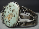 Early 1900's Vintage Navajo Native American Jewelry jewelry Ingot Green Turquoise Bracelet Old-Nativo Arts