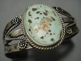 Early 1900's Vintage Navajo Native American Jewelry jewelry Ingot Green Turquoise Bracelet Old-Nativo Arts