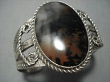Early 1900's Vintage Navajo Native American Jewelry jewelry Petrified Wood Sterling Silver Bracelet-Nativo Arts