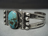 Early 1900's Vintage Navajo Native American Jewelry jewelry Royston Turquoise Sterling Silver Bracelet Old-Nativo Arts
