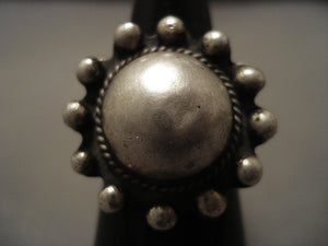 Early 1900's Vintage Navajo Native American Jewelry Silver Bead Ring-Nativo Arts