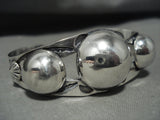 Early 1900's Vintage Navajo 'Native American Jewelry Silver Bulb' Native American Jewelry Silver Bracelet Old-Nativo Arts