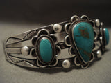 Early 1900's Vintage Navajo 'Natural Royston Turquoise' Native American Jewelry Silver Bracelet-Nativo Arts