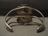 Early 1900's Vintage Navajo Petrified Wood Sterling Native American Jewelry Silver Bracelet-Nativo Arts