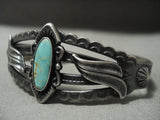 Early 1900's Vintage Navajo Royston Turquoise Native American Jewelry Silver Bracelet-Nativo Arts