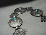 Early 1900's Vintage Navajo Snake Eyes Turquoise Native American Jewelry Silver Necklace/ Concho Belt-Nativo Arts