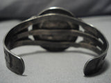 Early 1900's Vintage Navajo Sterling Silver Coin Native American Bracelet Old-Nativo Arts