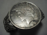 Early 1900's Vintage Navajo Sterling Silver Coin Native American Bracelet Old-Nativo Arts