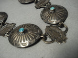 Early 1900's Vintage Navajo Turquoise Native American Jewelry Silver Concho Belt/ Necklace-Nativo Arts