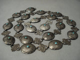 Early 1900's Vintage Navajo Turquoise Native American Jewelry Silver Concho Belt/ Necklace-Nativo Arts