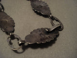 Early 1900's Vintage Navajo Turquoise Native American Jewelry Silver Necklace-Nativo Arts
