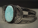 Early 1900's Vintage Navajo Turquoise Sterling Native American Jewelry Silver Bracelet-Nativo Arts
