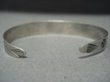 Early 1900's Vintage Navajo Whirling Logs Cerrillos Turquoise Native American Jewelry Silver Bracelet-Nativo Arts