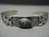 Early 1900's Vintage Navajo Whirling Logs Cerrillos Turquoise Native American Jewelry Silver Bracelet-Nativo Arts