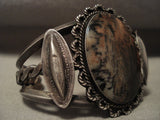 Early 1900's Vintage Navajo Wood Native American Jewelry Silver Bracelet Old-Nativo Arts