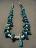 Early 1900's Vintage Santo Domingo Old Heishi Turquoise Necklace-Nativo Arts