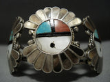 Early 1900's Vintage Zuni Turquoise Sterling Silver Bracelet Native American Jewelry-Nativo Arts