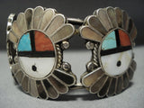 Early 1900's Vintage Zuni Turquoise Sterling Silver Bracelet Native American Jewelry-Nativo Arts