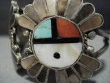 Early 1900's Vintage Zuni Turquoise Sterling Silver Bracelet Native American Jewelry-Nativo Arts