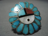 Early 1900's Vintage Zuni Turquoise Sterling Silver Native American Ring Old-Nativo Arts
