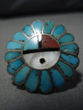 Early 1900's Vintage Zuni Turquoise Sterling Silver Native American Ring Old-Nativo Arts