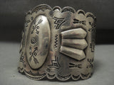 Early 1900's Wide Coin Native American Jewelry Silver Hand Wrought Vintage Navajo Native American Jewelry Silver Bracelet-Nativo Arts
