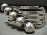 Early 1930's Vintage Navajo Hand Wrought Native American Jewelry Silver Bead Bracelet Old-Nativo Arts